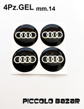 4 Adesivi AUDI mm.14  in GEL  stemma logo  3D Chiavi Carrozzeria Auto