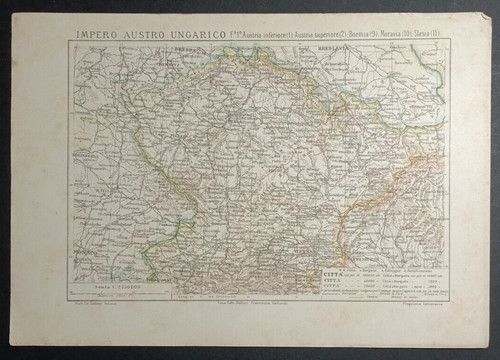 Antica mappa impero austro - antica,