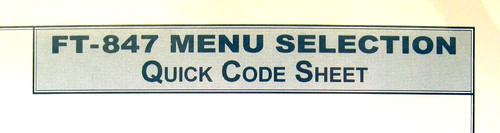 Yaesu 847 scheda codice - scheda,