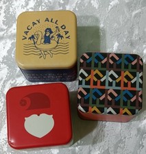 Orologio Scatola 3 scatole in latta FOSSIL tin box vedi foto Spugna Solo In Una 