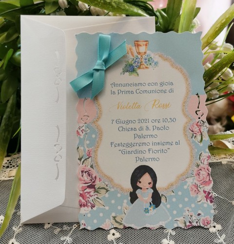 Invito prima comunione ragazza - invito,