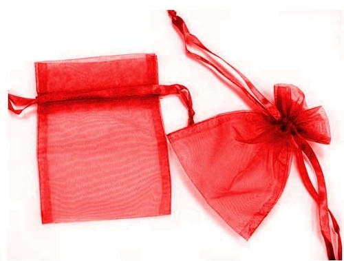 100 sacchetti organza rosso - organza,