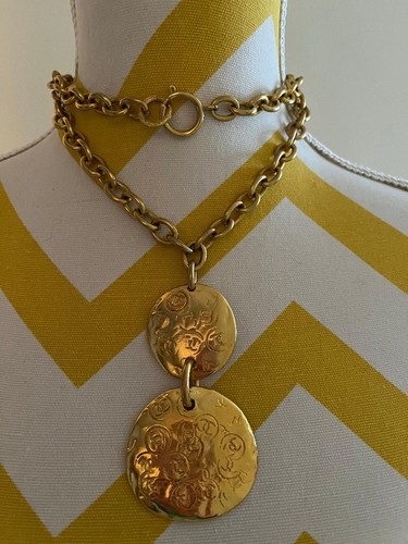 Collana doppio disco logo oro