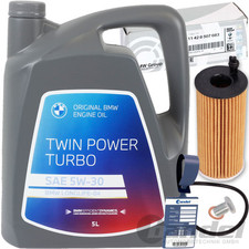 FILTRO OLIO ORIGINALE BMW + OLIO 5L BMW OE TWIN POWER TURBO 5W30 per BMW 1.6 2.0 d