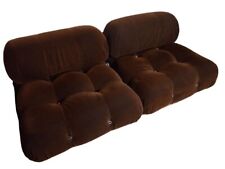 DIVANO 2 POSTI CAMALEONDA B&B MARIO BELLINI, VELLUTO BOUCLE' COLORE MARRONE