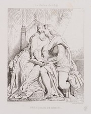 ELMERICH (*1813) di DECAISNE (*1799), Françoise de Rimini, quadro costume, ruota.