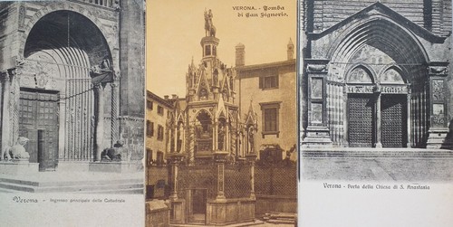 Tre cartoline antiche - , verona