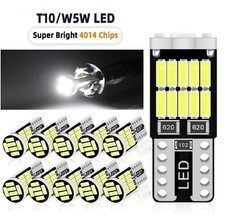 10 Pz LAMPADINE LED T10 LUCI lampade auto POSIZIONE TARGA CANBUS bianco 4014 W5W