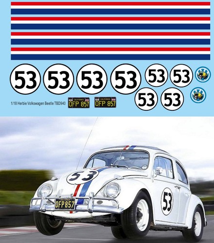 Decals for herbie - 1/18,