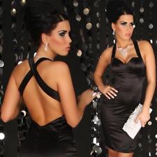 Elegante Glamour Tubino IN Raso Nero #AK159