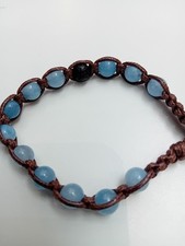 Bracciale Shamballa Tibetano con Amazzonite, Pietre Naturali da 8 mm Yoga Nuovo