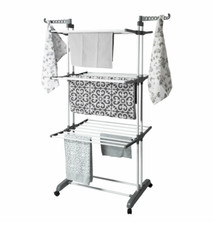 Stendino Verticale Modular 3 Livelli h170x126x64 Resistente con Ruote Portatile