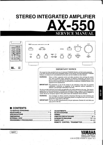 Manuale servizio per yamaha - di,