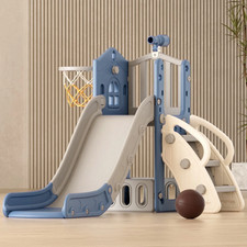 Set scivolo bambino canestro basket e palla interno cortile parco giochi arrampicata