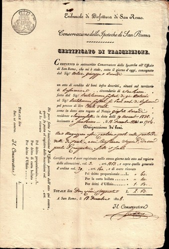 Documento del 1828 tribunale - -,