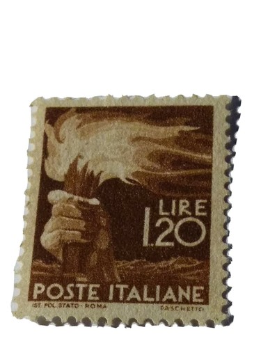 Francobollo lire fiaccola - francobollo,