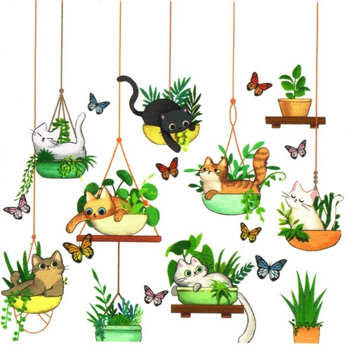 Serviettes papier chat - en,