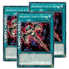 3x ARCHFIEND'S STAFF OF DESPAIR (Bastone Della Disperazione) Comune • BLVO EN063