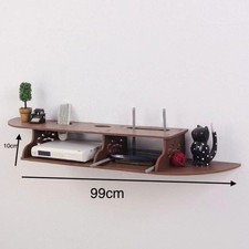 Mobile porta  TV sospeso con vano portaoggetti  color Legno 99 x 10 cm