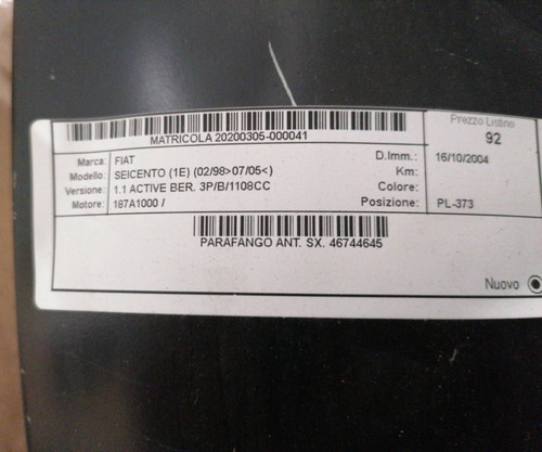 46744645 parafango ant - 46744645, sx