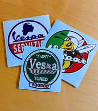3 Adesivi Vintage Moto Vespa Casco
