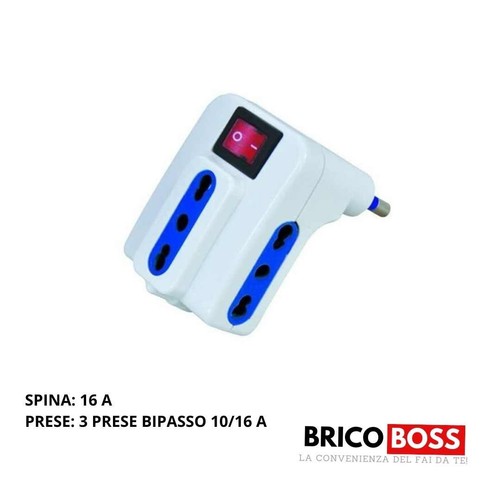 Spina tripla con - , interruttore