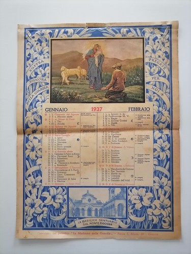 Calendario 1937 madonna - la,