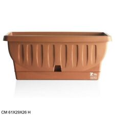 FIORIERA VASO NATURA CM 61X29X26 H CON SOTTOVASO A RISERVA D'ACQUA TERRACOTTA