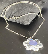 Collana swarovski con ciondolo fiore in cristallo da donna catenina lunga 45 cm