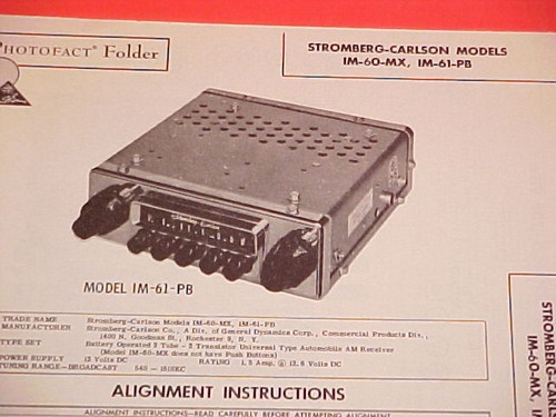 1962 stromberg carlson - 1962, stromberg-carlson