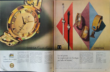OMEGA CONSTELLATION Pubblicità 1962 OROLOGIO COLLECTION  2 Pagine originali