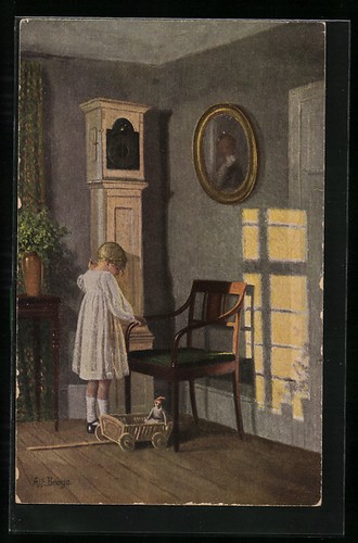 Cartolina artista bambina - cartolina, d'artista