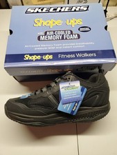 Skechers Shape Ups Uomo 9.5 Nero Passeggiatori Fitness