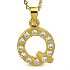 Pendente In Acciaio Dorato Con