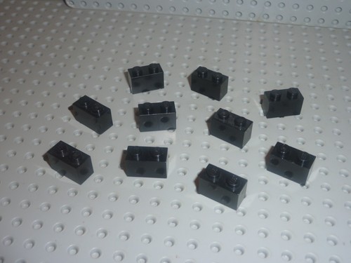 Lego black bricks 1x2 ref - x,
