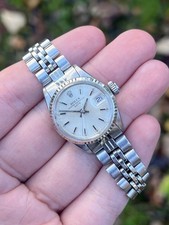 BELLISSIMO Rolex da donna Oyster Datejust 6517 lunetta scanalata quadrante argento donna