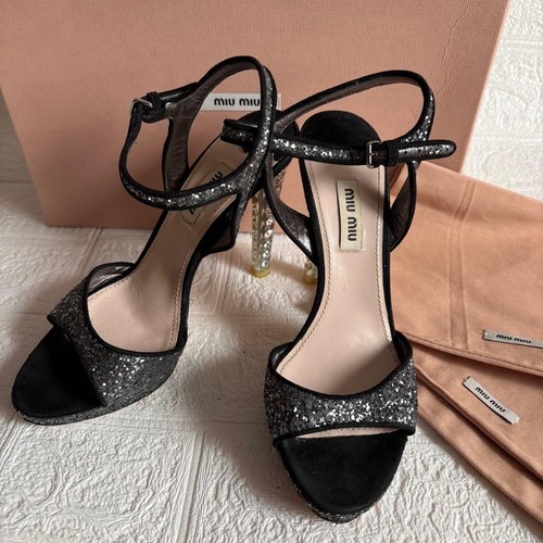 Miu sandali glitter tacco - glitter,