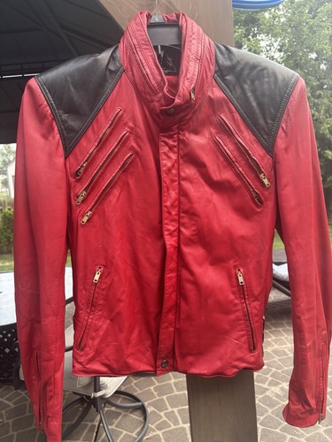 Giacca vintage pelle rossa
