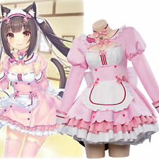 NEKOPARA Chocola Cosplay Costume Rosa Abito da Damigella Principessa Lolita Festa Gonna:SS