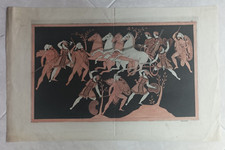 Inizi 800 Incisione su rame acquerellata, acquatinta Decorazione vasi Guerrieri
