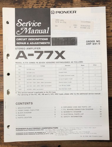 Pioneer 77x amplificatore - pioneer, a-77x