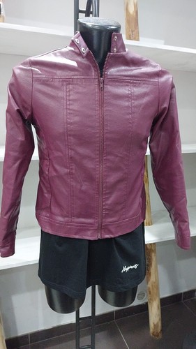Used women woman bordeaux faux - used,