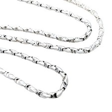 Catena Uomo Tubolare Oro Bianco 18kt - Oro Rigenerato