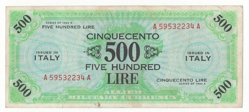 500 lire serie 1943 a - am,