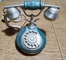 Telefono Fisso Vintage in metallo non funzionante da collezione per arredamento