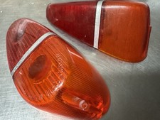 Coppia Plastiche Gemme Arancio Rosse Altissimo Lenti Fanali Posteriori Fiat 500N