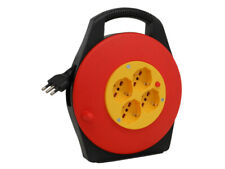 PROLUNGA ELETTRICA 10 METRI CON AVVOLGICAVO 4 PRESE SCHUKO ARROTOLATORE CAVO 