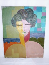 MATTIOLI GIORGIO OLIO SU TELA RITRATTO FIRMATO, DATATO E CONTROFIRMATO SUL RETRO