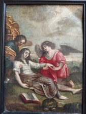 Antico dipinto religioso olio