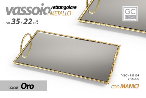 Vassoio metallo rettangolare - vassoio,
